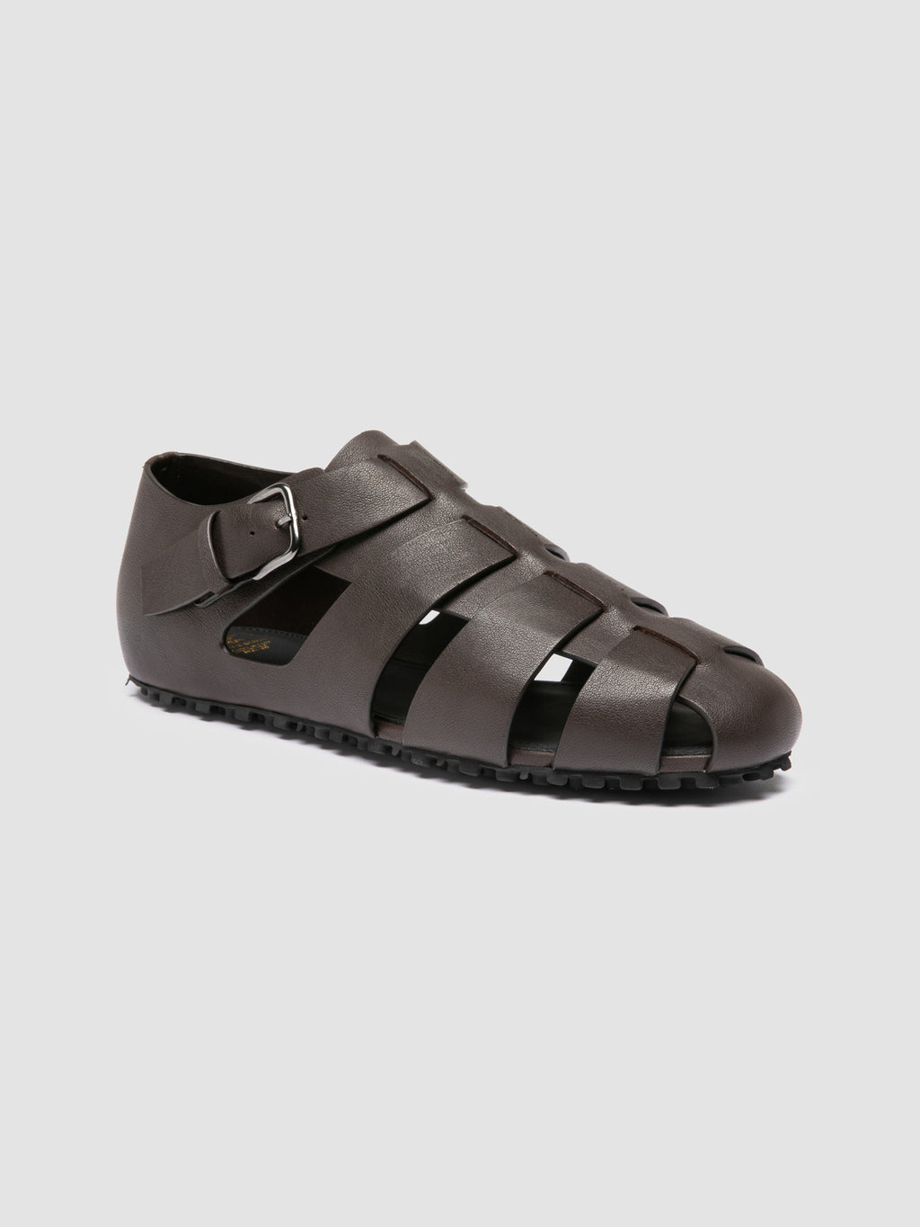 YORGOS 001 - Brown Leather Fisherman Sandals - image 3,side view