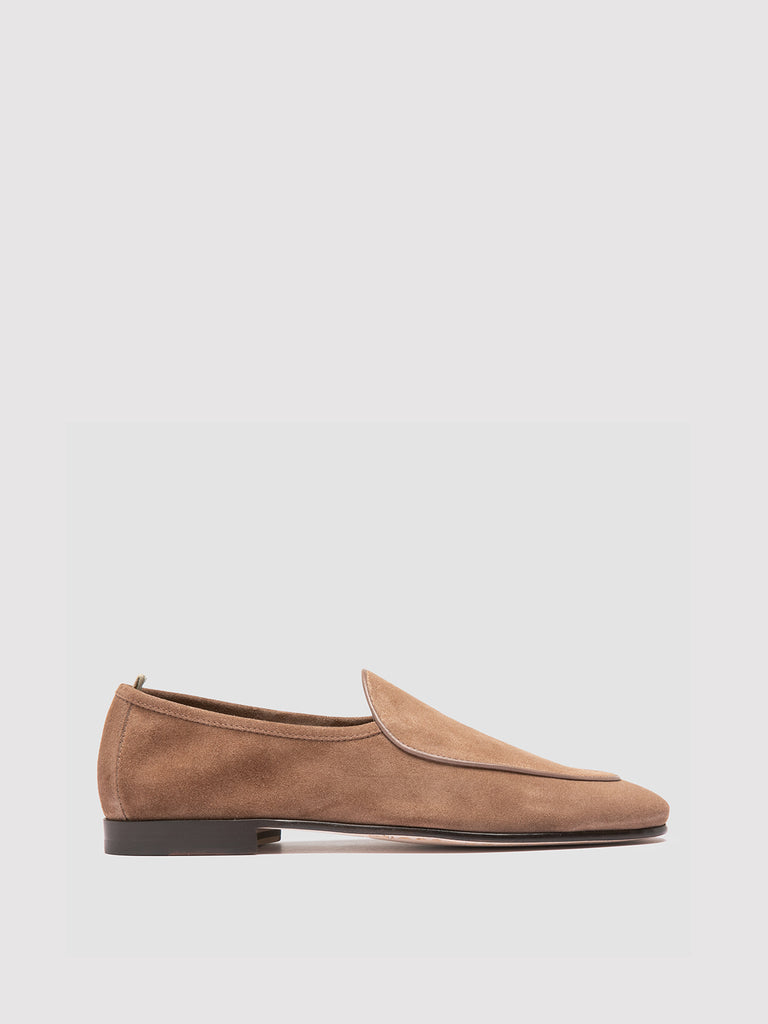 OLIVER 006 - taupefarbene venezianische Slipper aus Wildleder