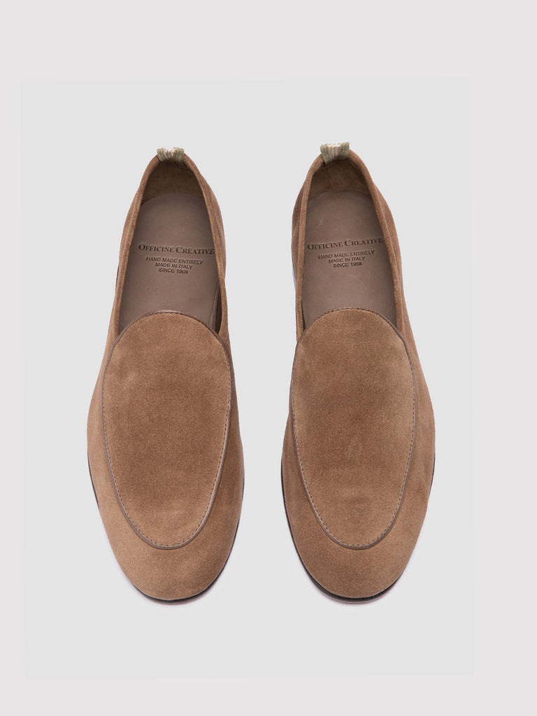 OLIVER 006 - taupefarbene venezianische Slipper aus Wildleder