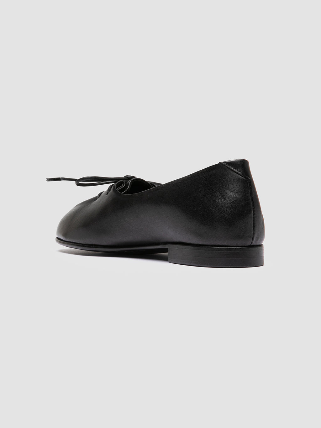 OLIVER 102 - Black Leather Ballerina Shoes