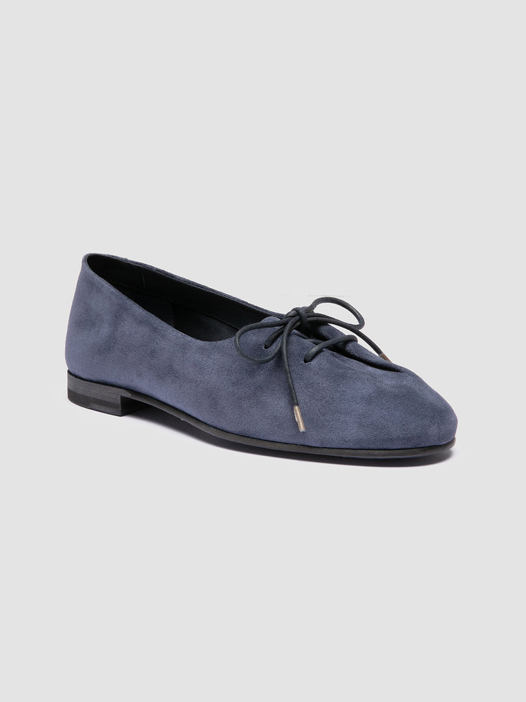 OLIVER 102 - Blue Suede Ballerina Shoes