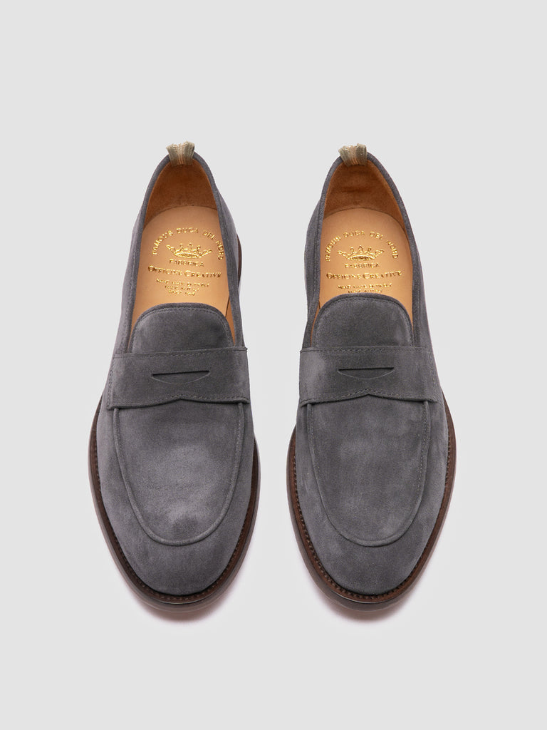 OPERA 001 - Grey Suede Penny Loafers