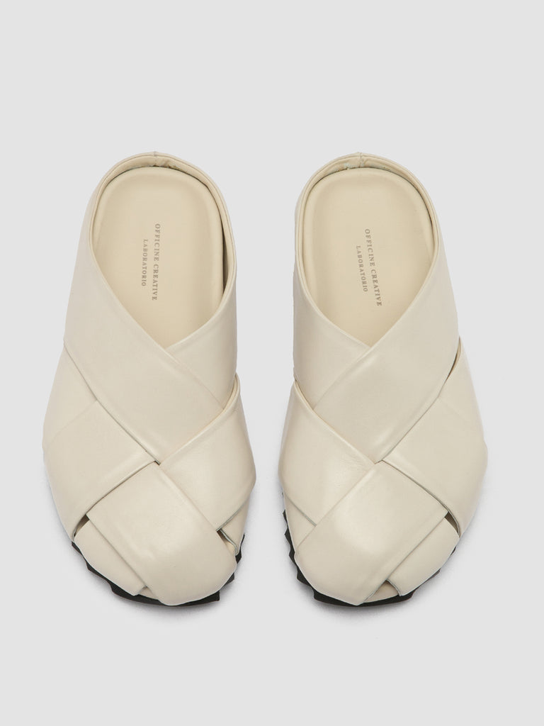 PELAGIE 018 - White Leather Mule Sandals Women Officine Creative - 2