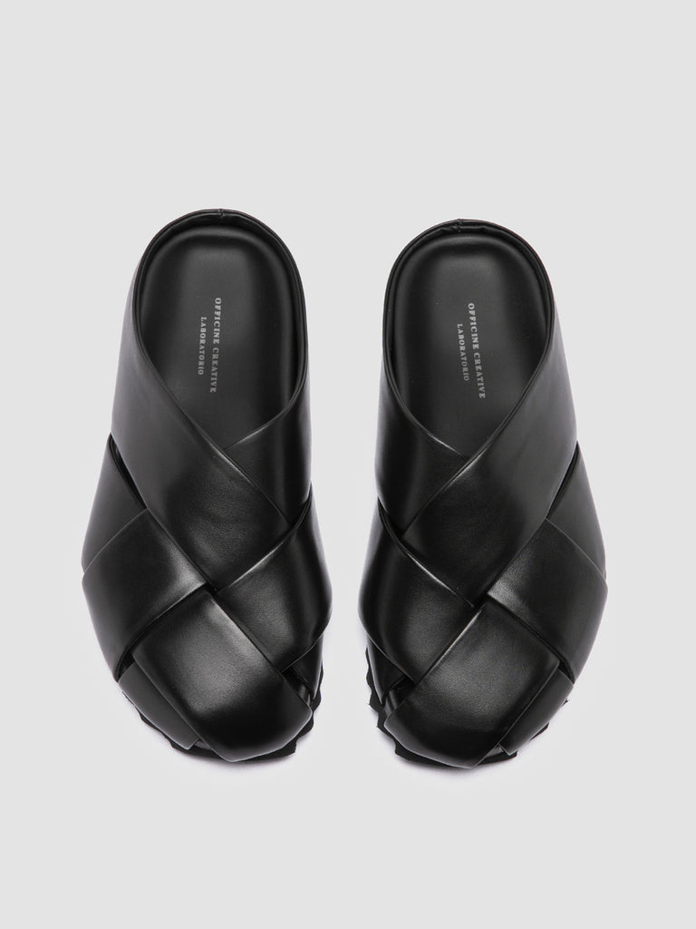 PELAGIE 018 - Black Leather Mule Sandals Women Officine Creative - 2