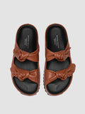 PELAGIE 021 - Brown Leather Slide Sandals