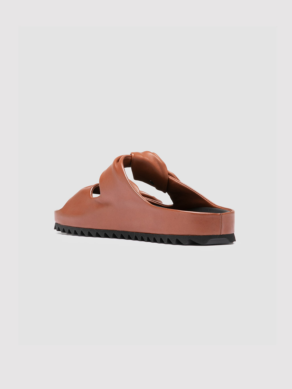 PELAGIE 021 - Brown Leather Slide Sandals