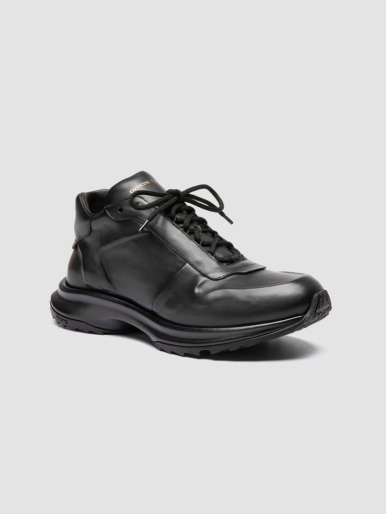 PHASE 001 - Grey Leather Low Top Sneakers