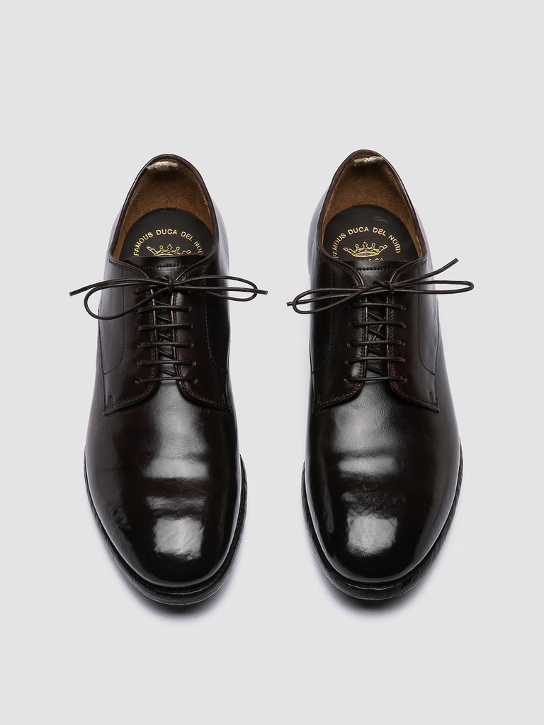 PRINCE 606 - Brown Leather Derby Shoes
