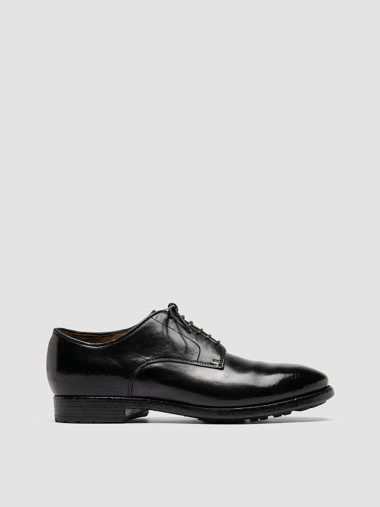 PRINCE 606 - Black Leather Derby Shoes
