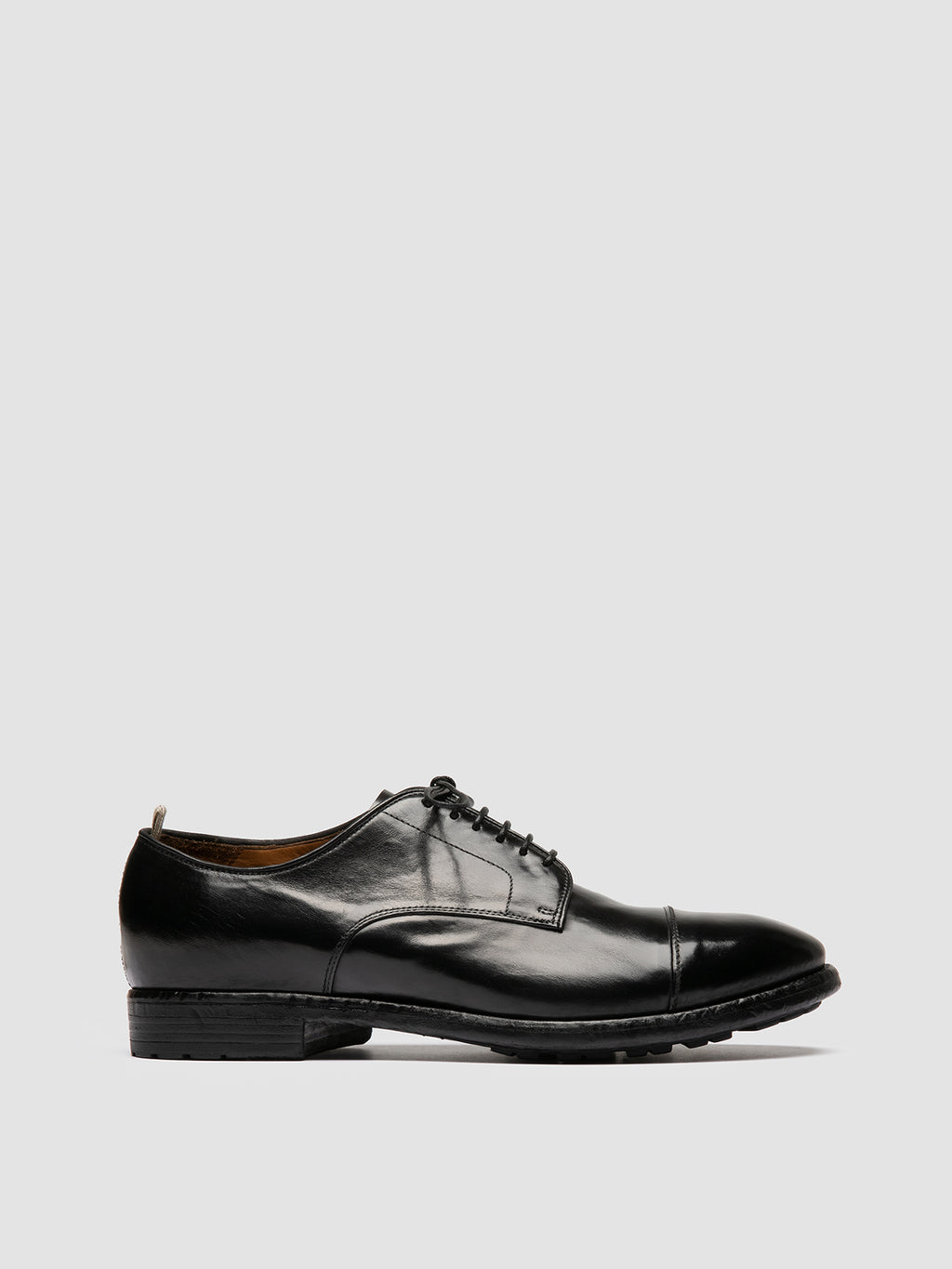 PRINCE 608 - schwarze Derby-Schuhe aus Leder