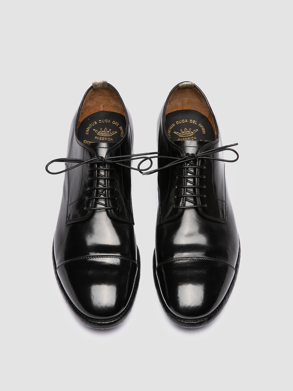 PRINCE 608 - schwarze Derby-Schuhe aus Leder