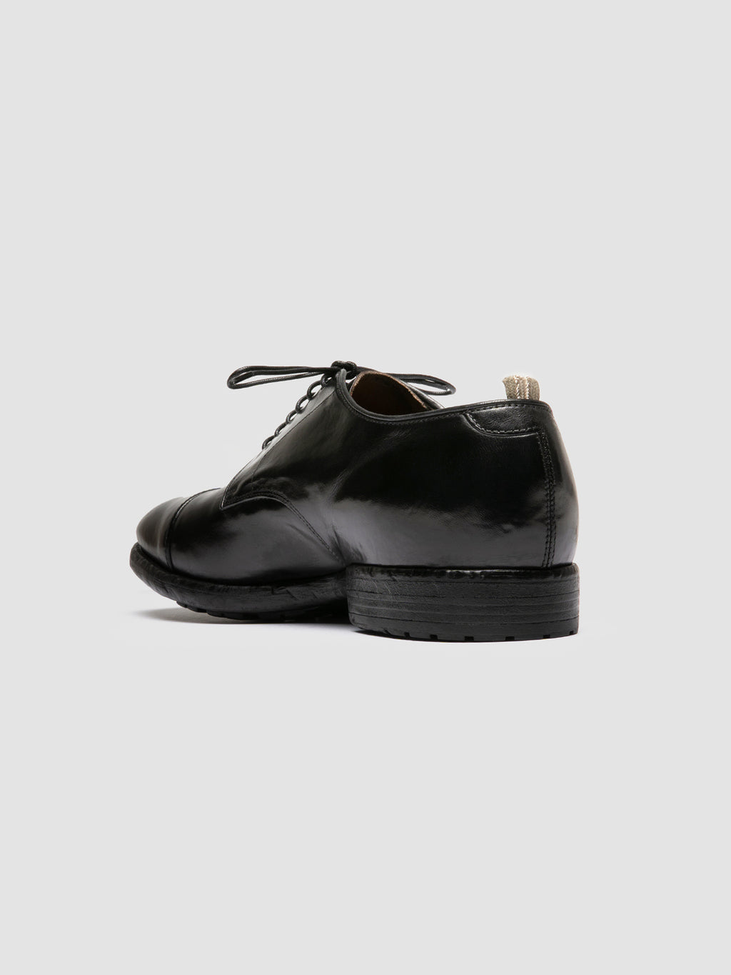 PRINCE 608 - schwarze Derby-Schuhe aus Leder