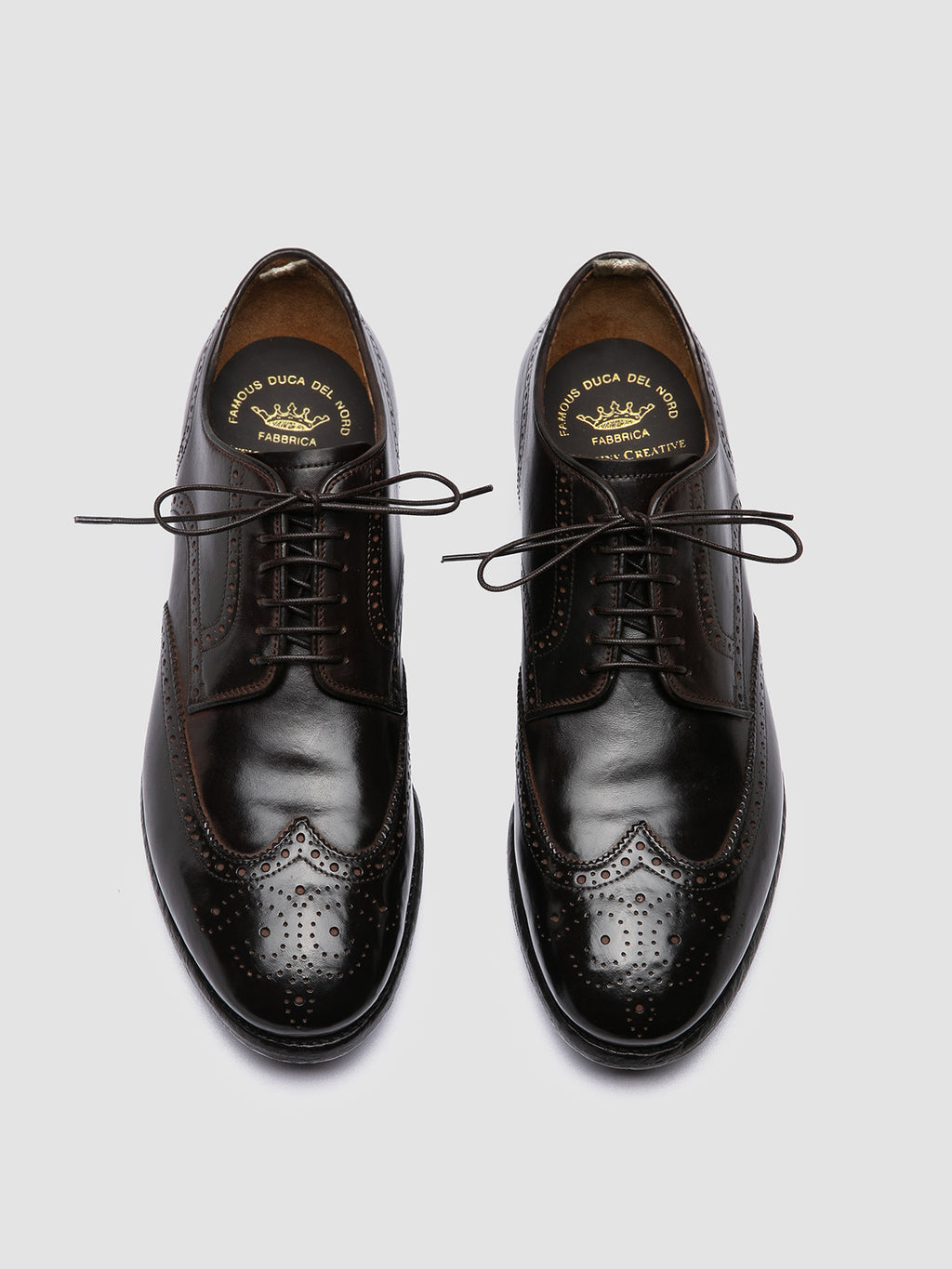 PRINCE 609 - Brown Leather Derby Shoes