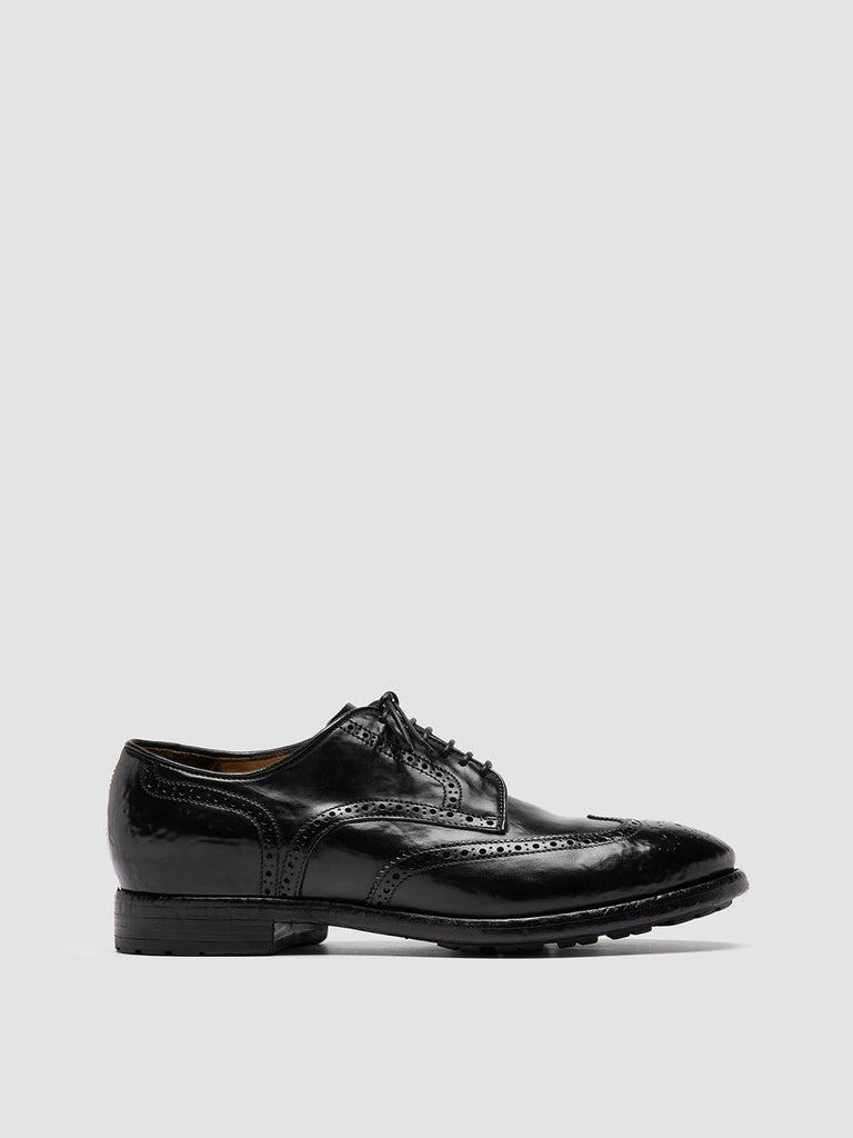 PRINCE 609 - Black Leather Derby Shoes