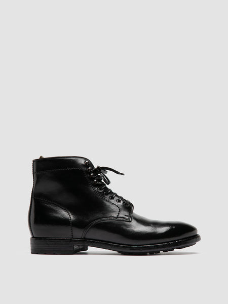 Men's Black Leather Ankle Boots: PRINCE 610 – Officine Creative
