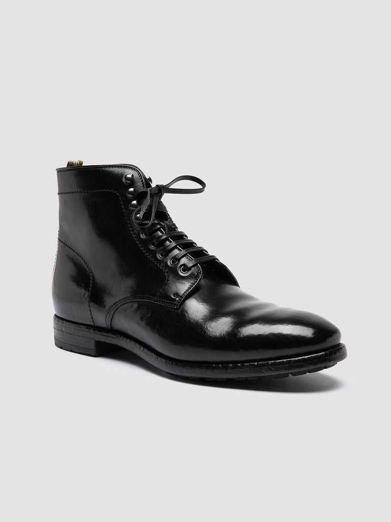 PRINCE 610 - Black Leather Ankle Boots