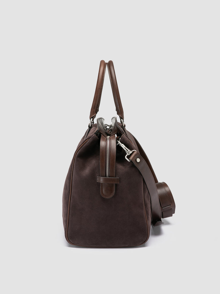 QUENTIN 009 - Brown Suede and Leather Bag