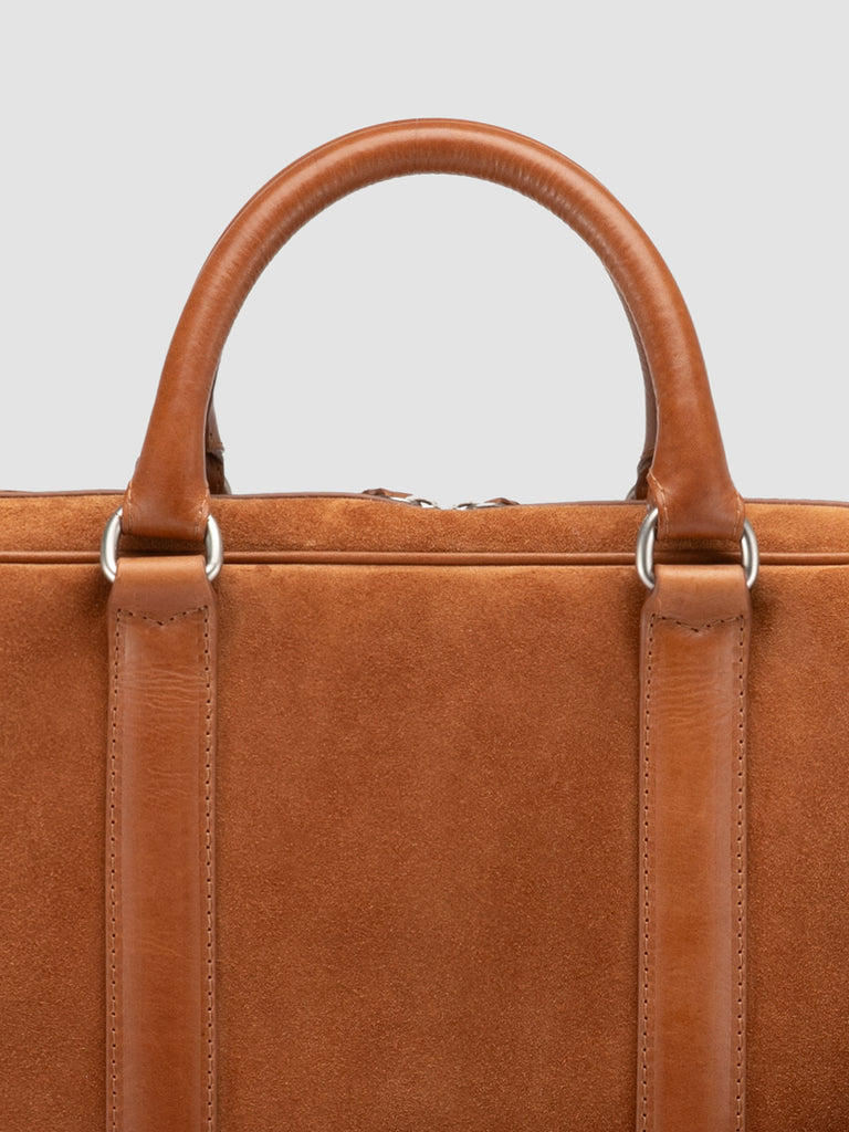 QUENTIN 010 - Brown Suede and Leather Bag