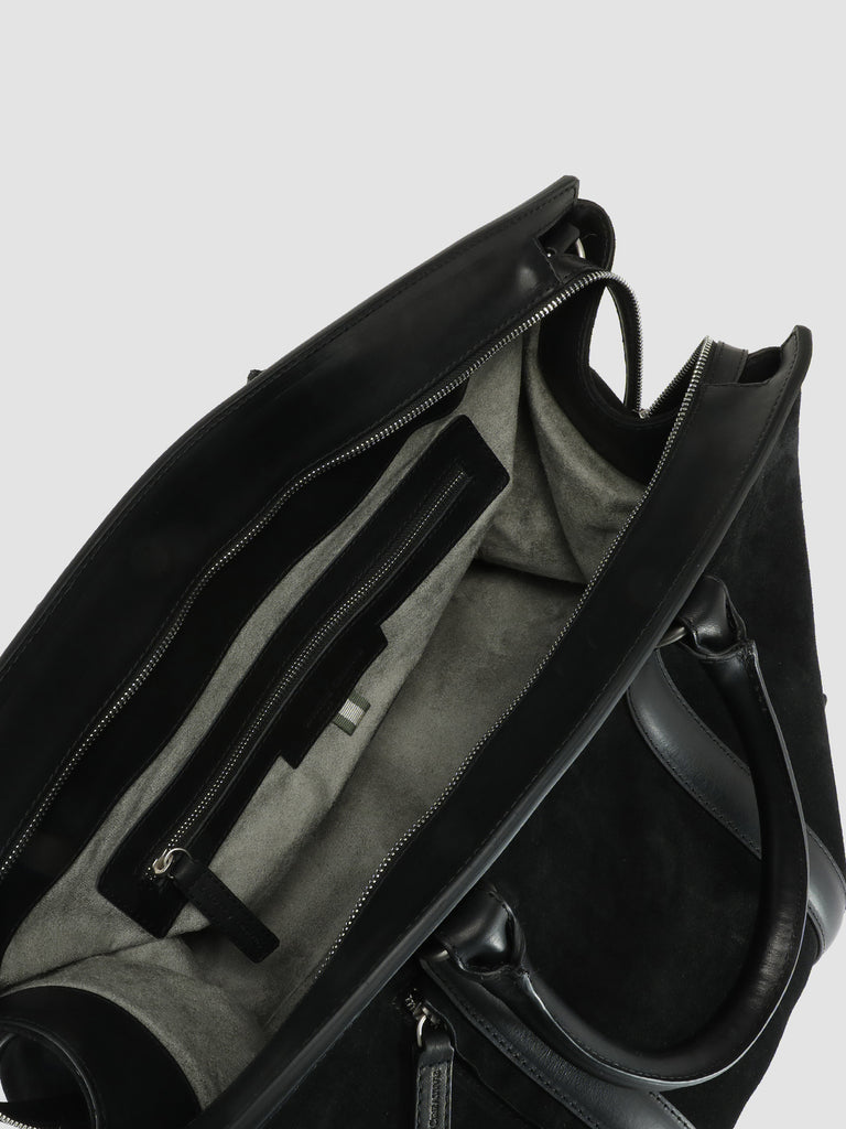 Men's Dark Brown Canvas and Leather Bag: QUENTIN 009 – Officine Creative EU