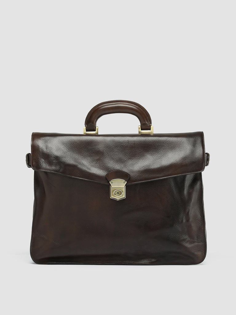 RARE 036 - Brown Leather Briefcase  Officine Creative - 1
