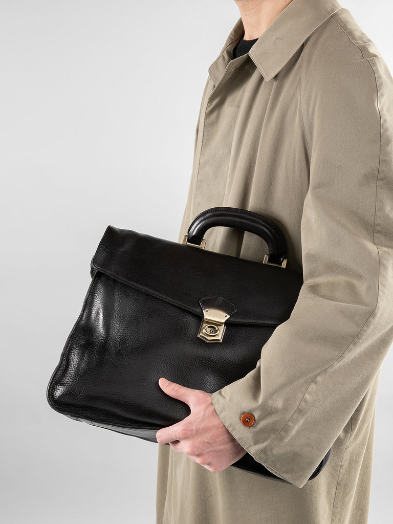 RARE 036 - Brown Leather Briefcase  Officine Creative - 7