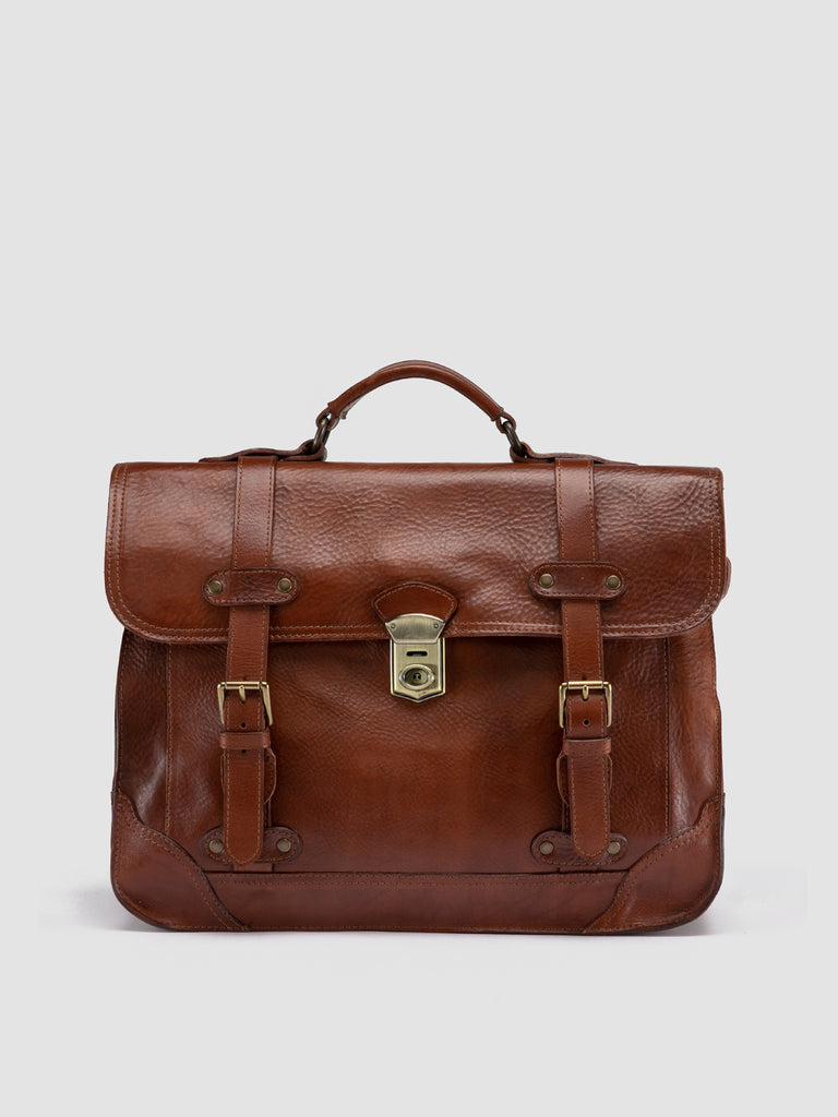 RARE 040 - Brown Leather Briefcase Men Officine Creative - 1