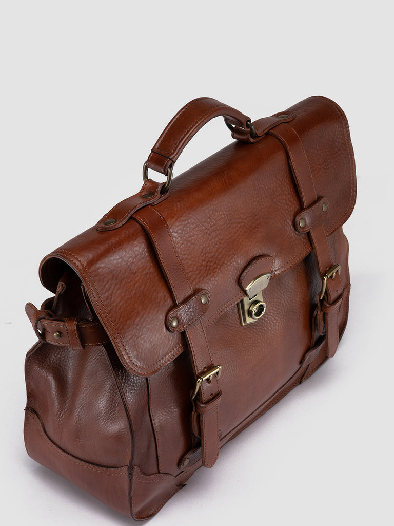 RARE 040 - Brown Leather Briefcase Men Officine Creative - 2