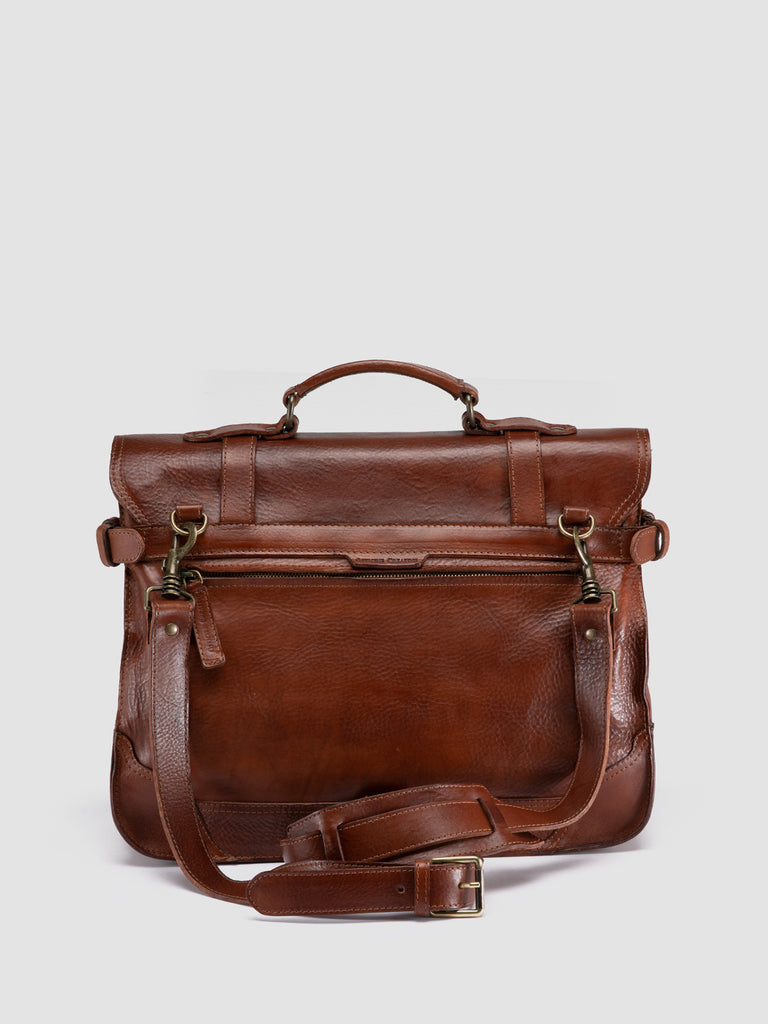 RARE 040 - Brown Leather Briefcase Men Officine Creative - 4