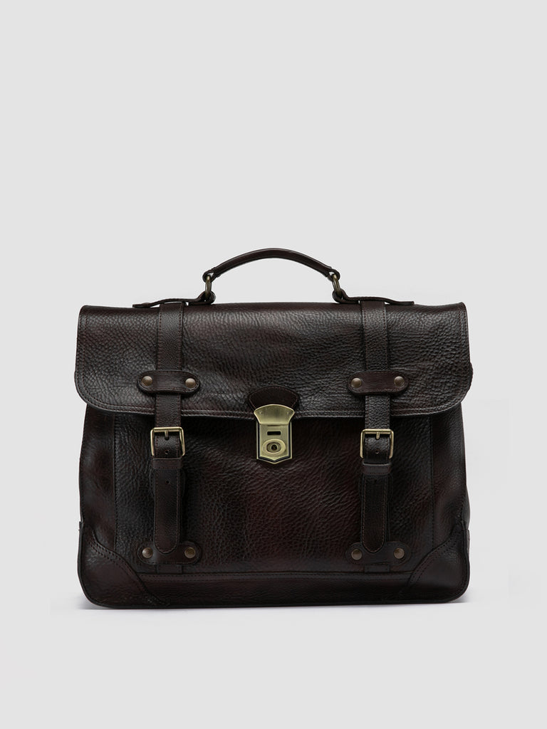 RARE 040 - Brown Leather Briefcase Men Officine Creative - 1