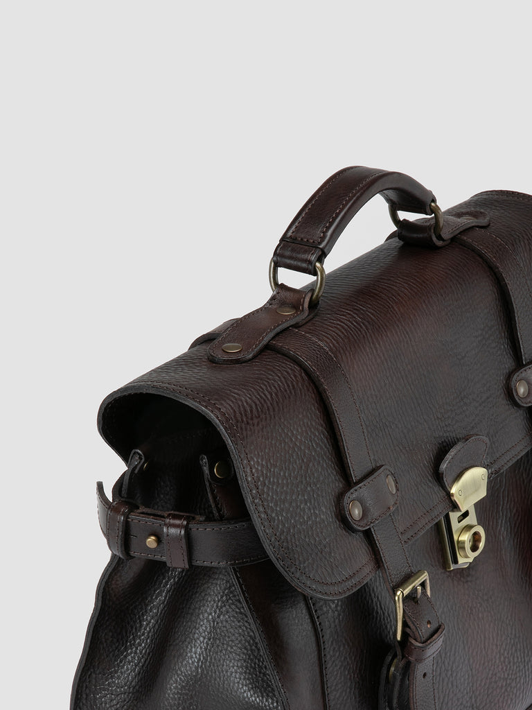 RARE 040 - Brown Leather Briefcase Men Officine Creative - 2