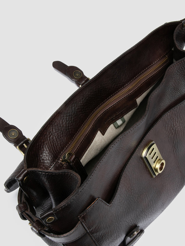 RARE 040 - Brown Leather Briefcase Men Officine Creative - 6