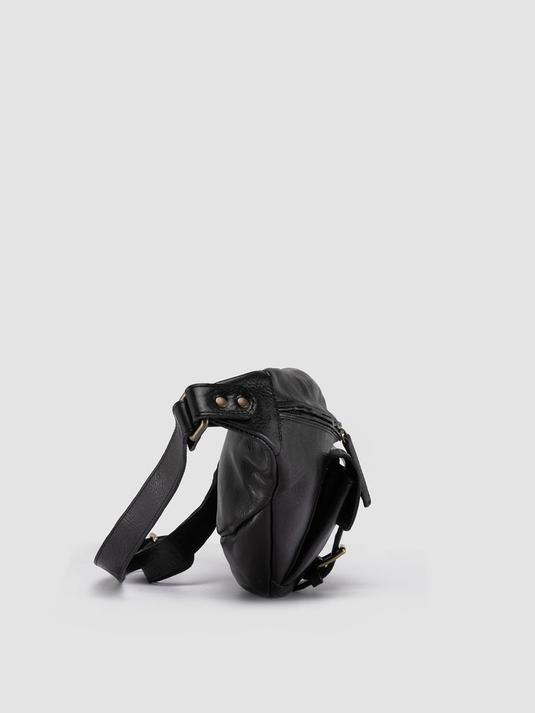 RARE 044 - Black Leather Waist Pack Men Officine Creative - 3