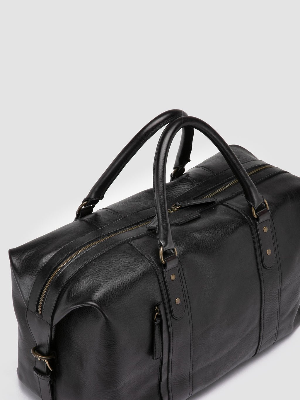 RARE 045 - Black Leather Travel Bag