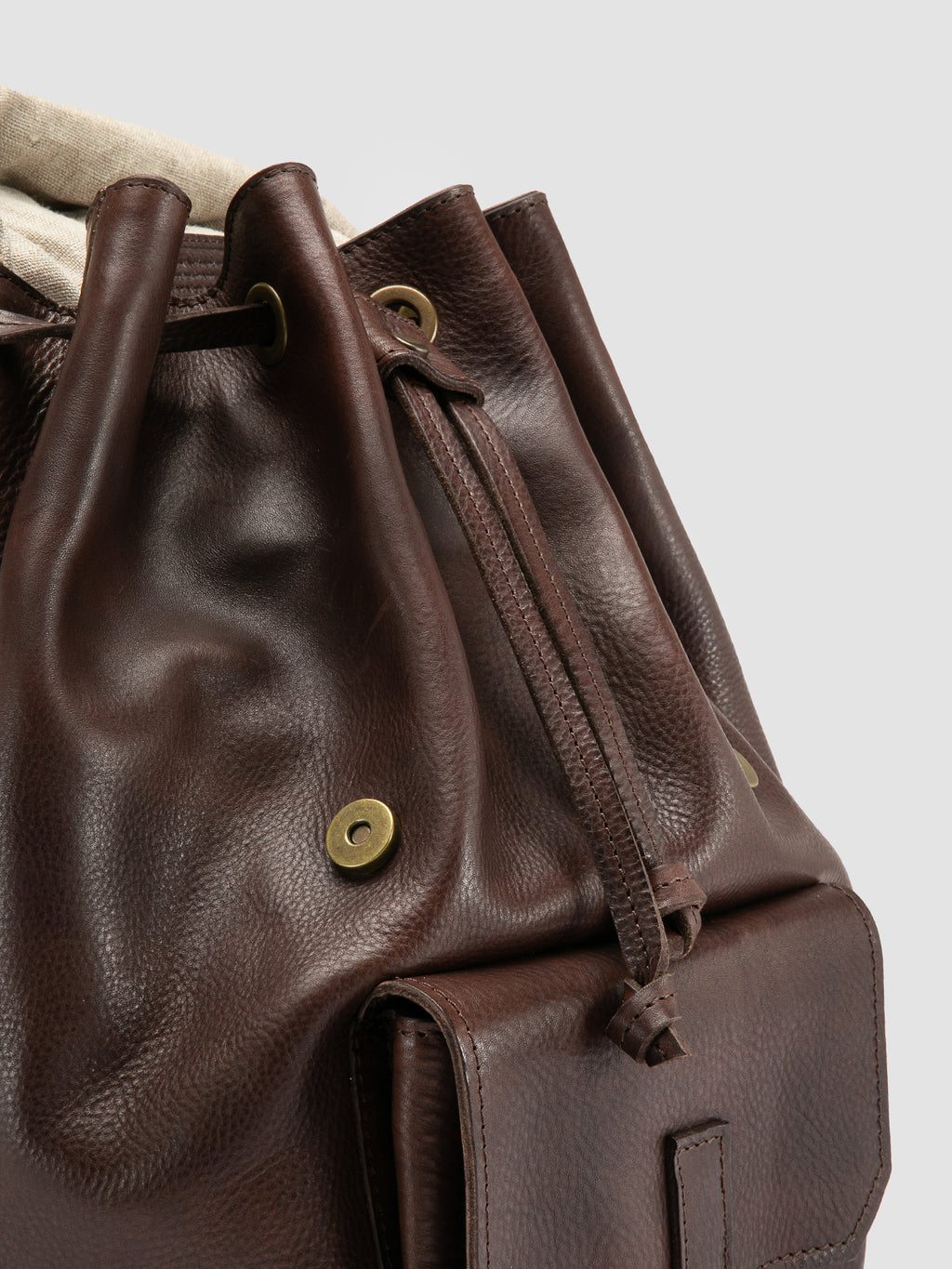 RARE 047 - Brown Leather Backpack Officine Creative - 2