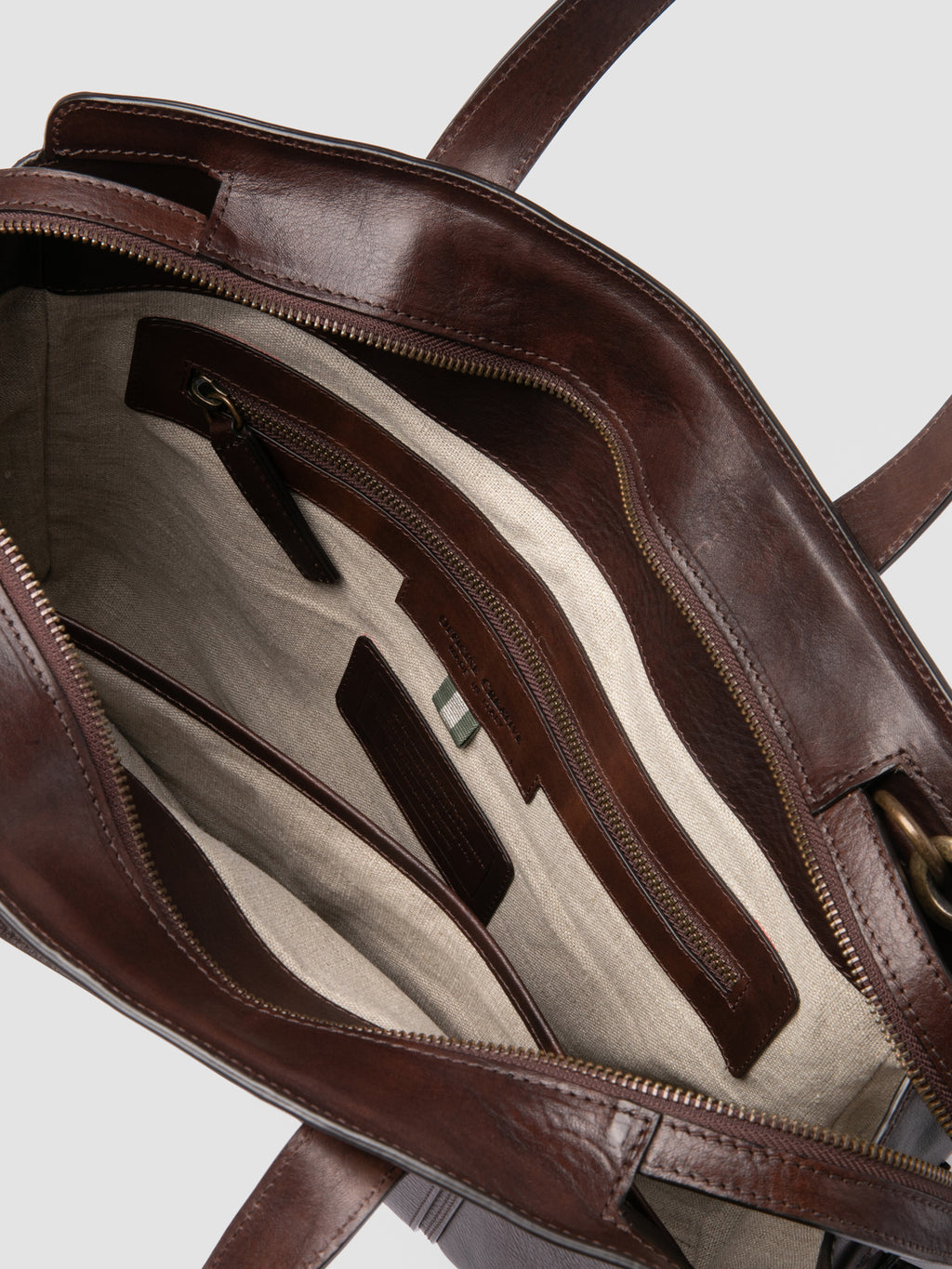 RARE 049 - Brown Leather Briefcase Officine Creative - 6