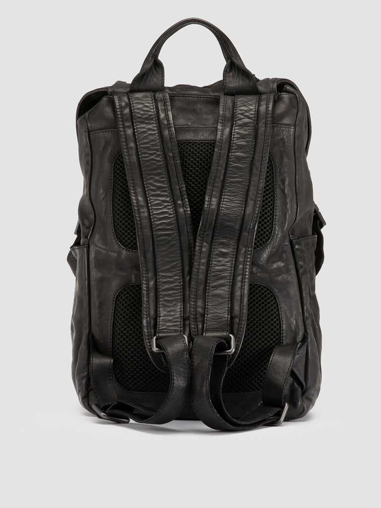 RECRUIT 006 - Black Leather Backpack