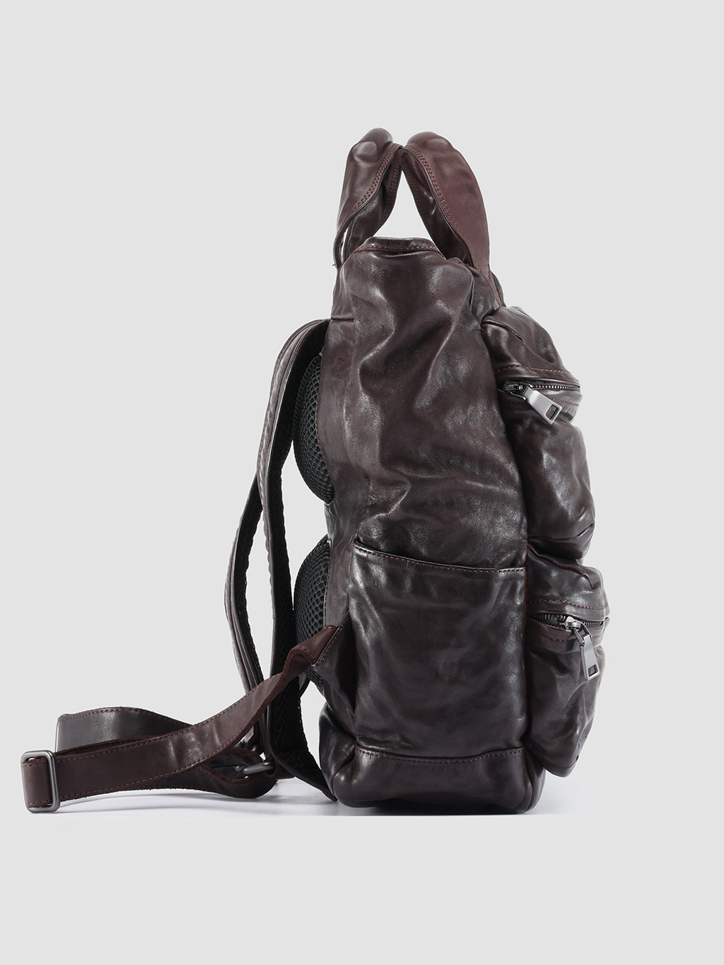 RECRUIT 014 - Brown Leather Backpack Officine Creative - 3