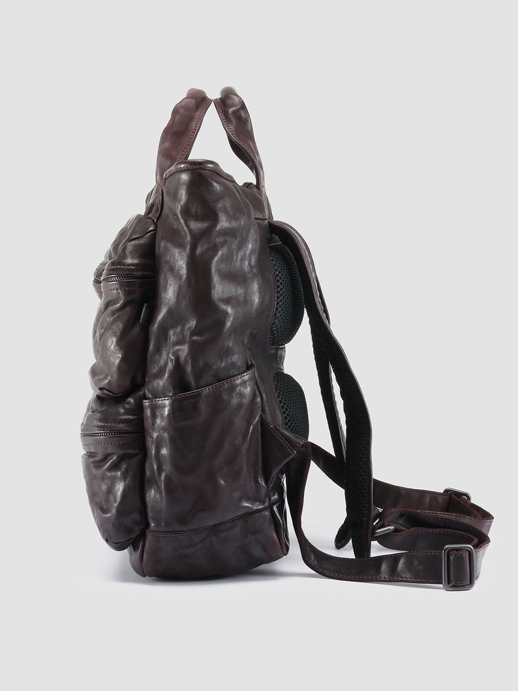 RECRUIT 014 - Brown Leather Backpack Officine Creative - 5