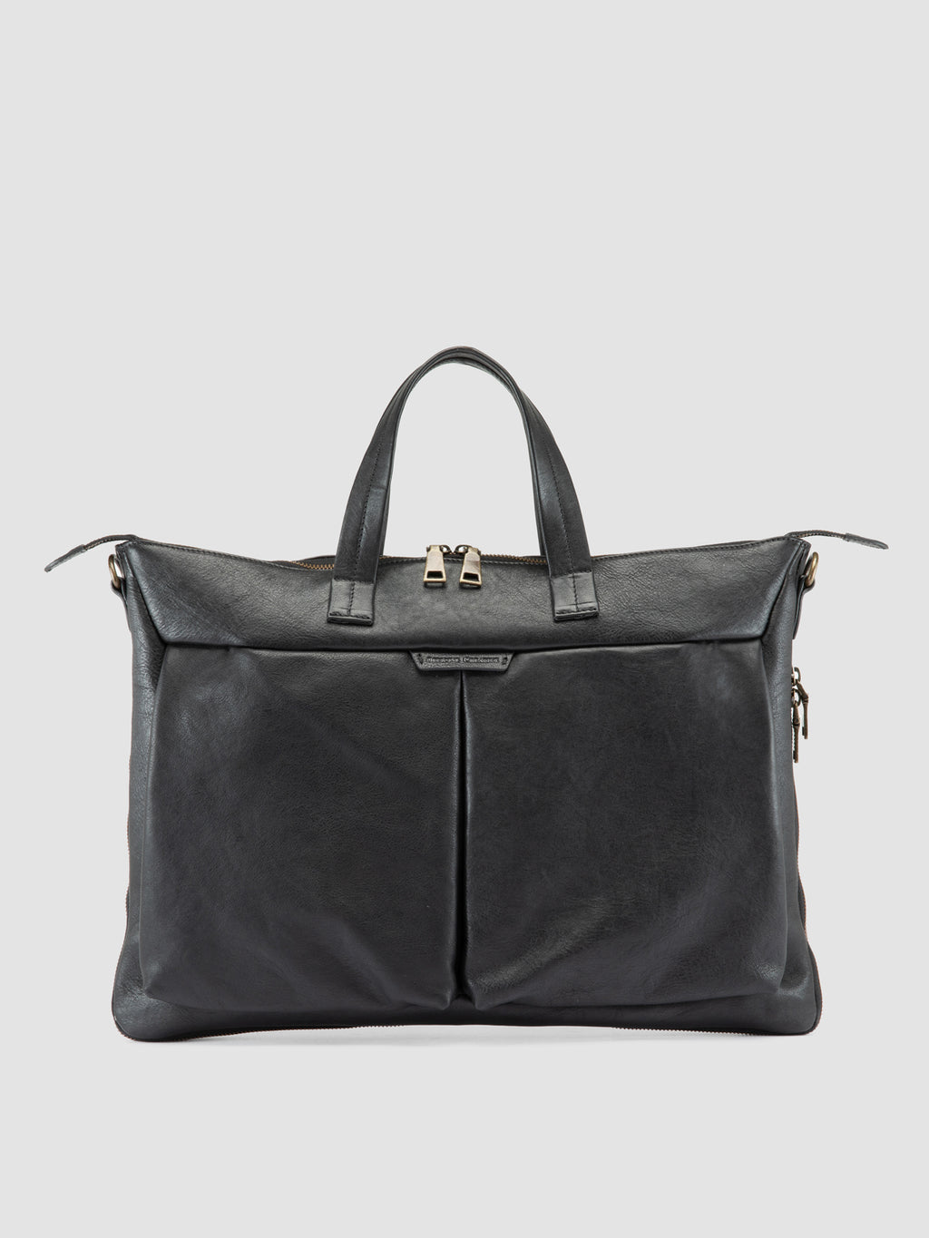 HELMET 046 - Black Leather Briefcase - image 1,side view