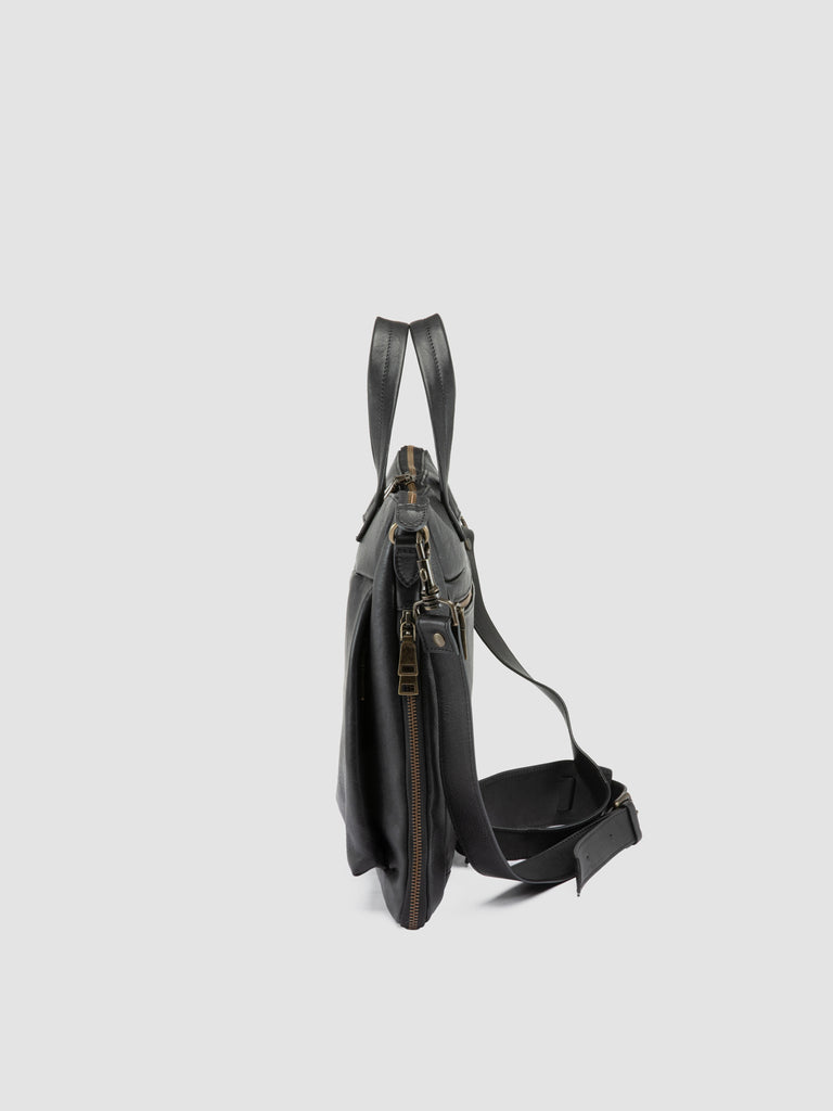 HELMET 046 - Black Leather Briefcase