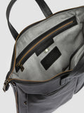 HELMET 046 - Black Leather Briefcase - thumb image 6,side view