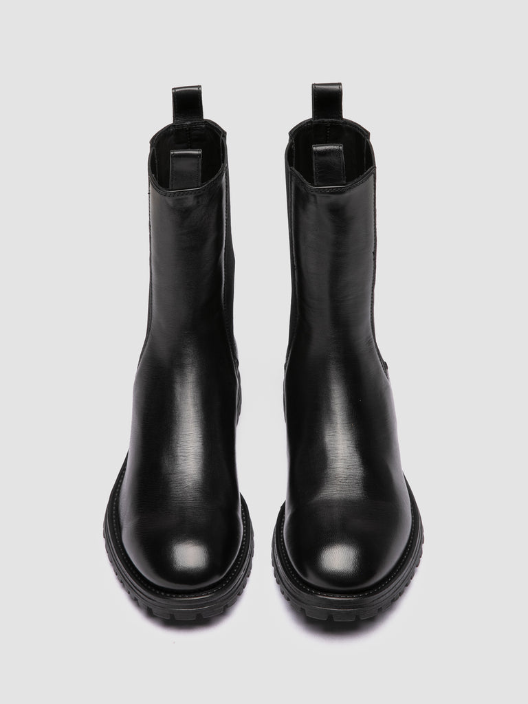HESSAY RUBBER 008 - Black Leather Chelsea Boots