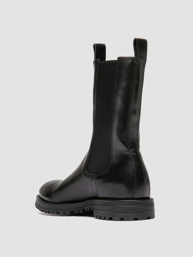HESSAY RUBBER 008 - Black Leather Chelsea Boots
