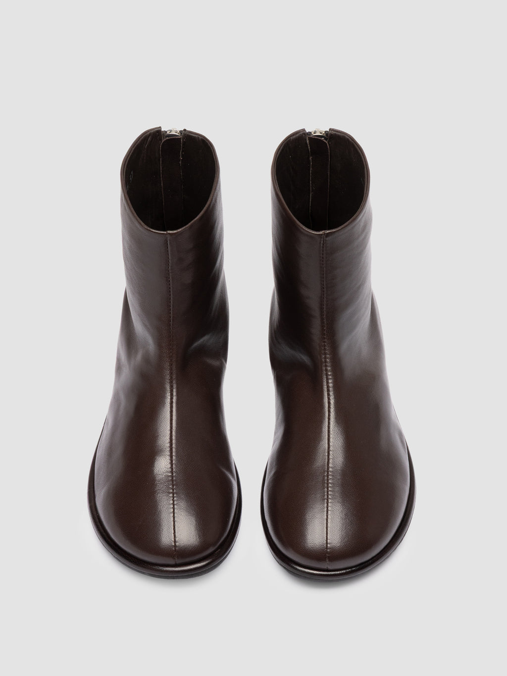 MIENNE 115 - Brown Leather Zip Boots - image 2,side view