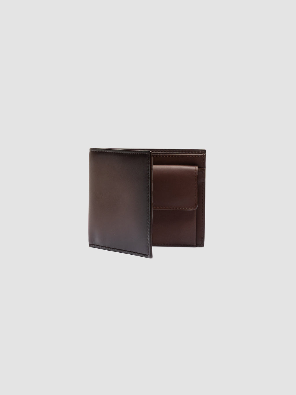 BOUDIN 02 - Brown Leather Bifold Wallet - image 4,side view