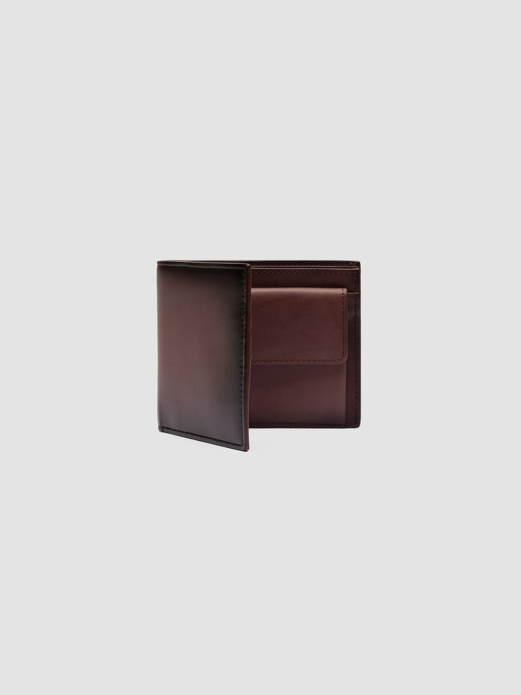BOUDIN 02 - Burgundy Leather Bifold Wallet - image 4,side view