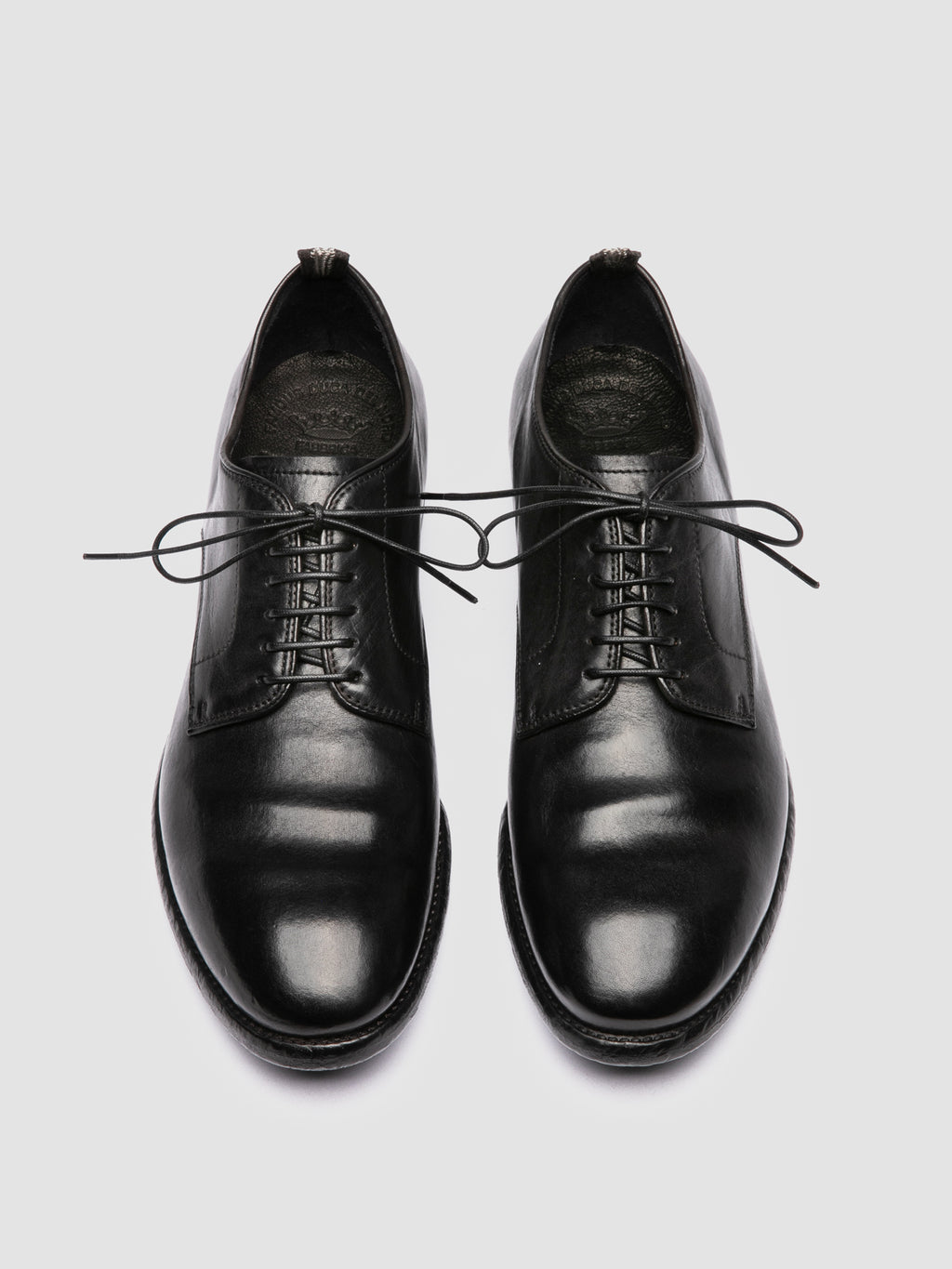 PRINCE 606 - Black Leather Derby Shoes