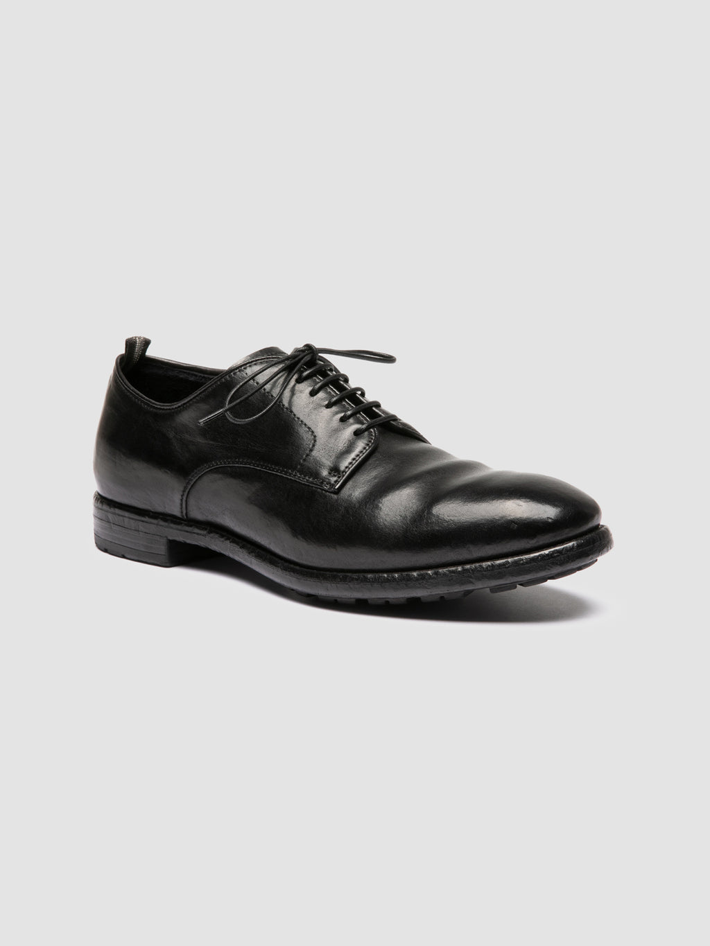 PRINCE 606 - Black Leather Derby Shoes