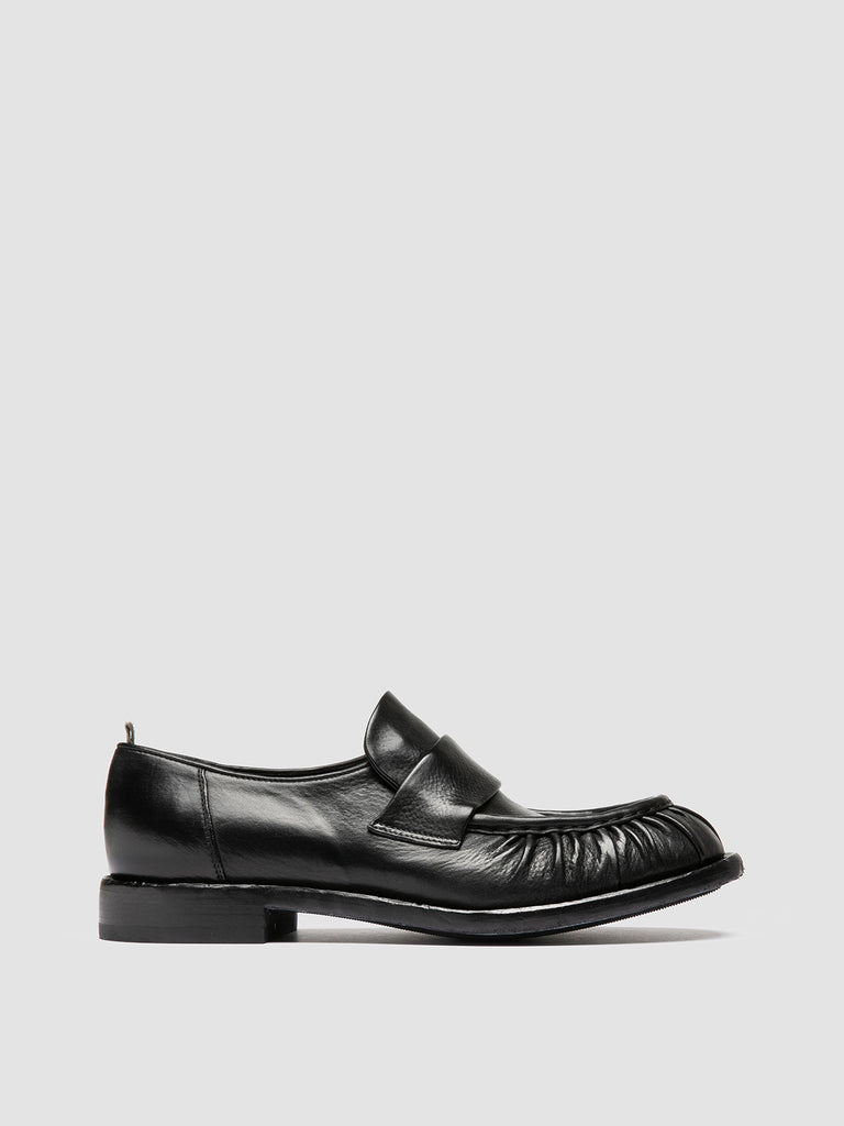 RUGGED 009 - Black Leather Penny Loafers