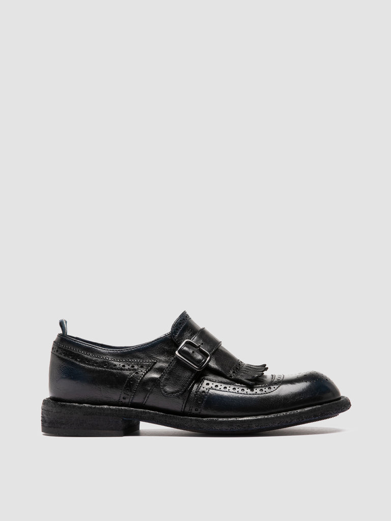 RUGGED 111 - Schwarze Monk-Schuhe aus Leder